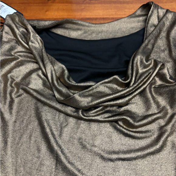 NWT gold colored party dress.  Size small but made big - Picture 3 of 4